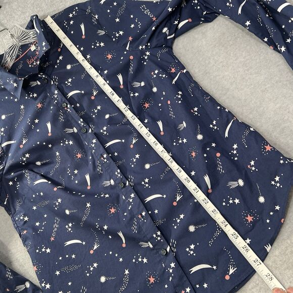 Boden Womens Classic Shirt Size 12r Shooting Star Button-Down Long Sleeve Navy - Picture 8 of 15